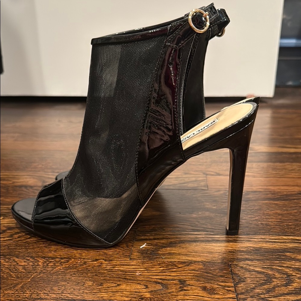 Karl Lagerfeld Black Stiletto Heels with Peep-Toe Design